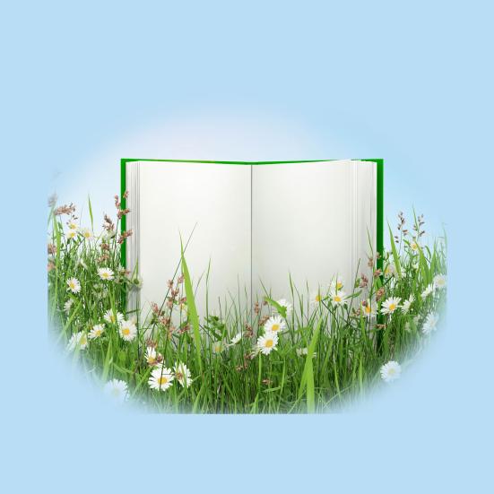 bog med blomster