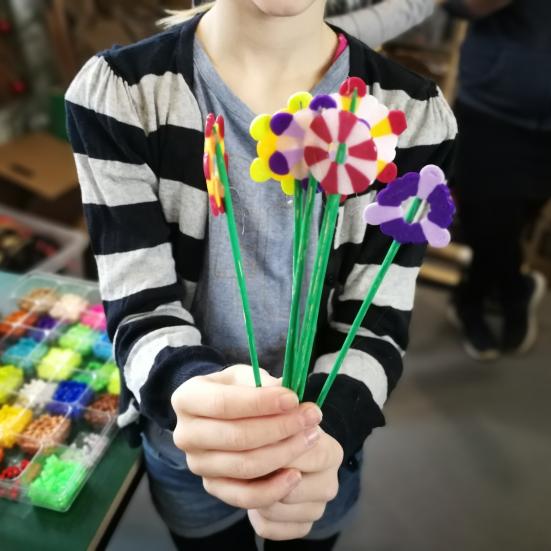 Perleplader i form af blomster