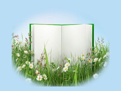 bog med blomster