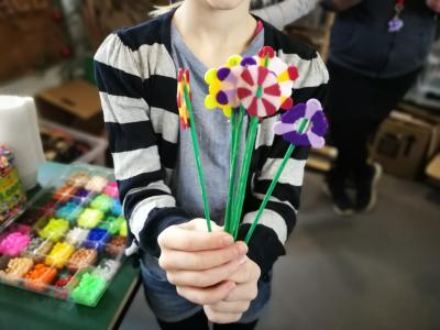 Perleplader i form af blomster