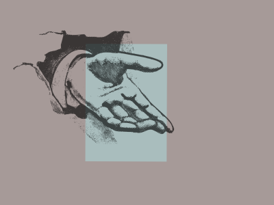 Billede af en hånd der rækker ud